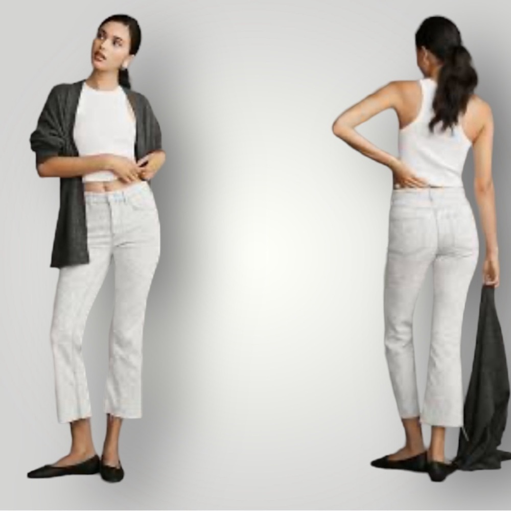 Anthropologie crop flare mid rise ankle jeans size 32